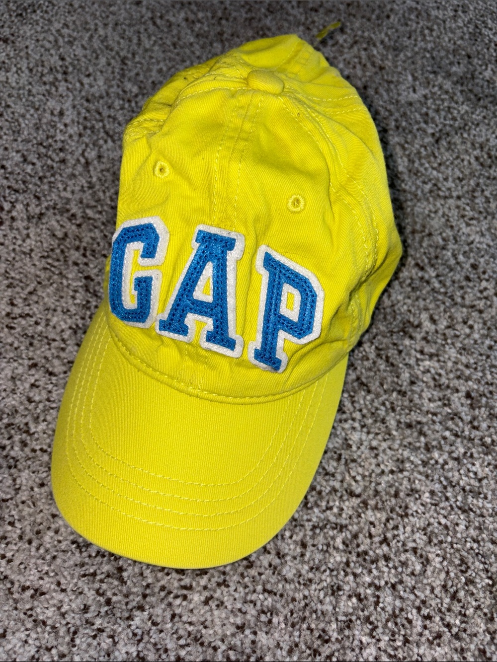 GAP Bright Yellow Baseball Hat with Blue Logo